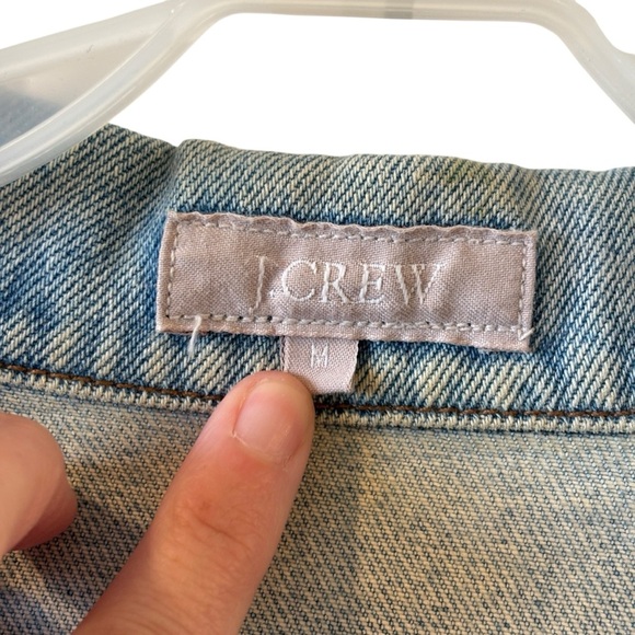 J.Crew Size Medium Light Denim Jean Jacket 100% Cotton Made USA Womens Vintage - Picture 3 of 5